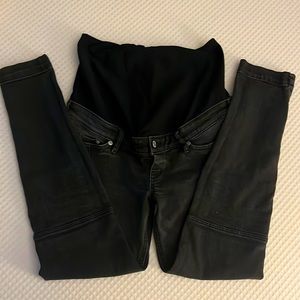 H&M Black Maternity Jeans Skinny Ankle High Rib Size US 6